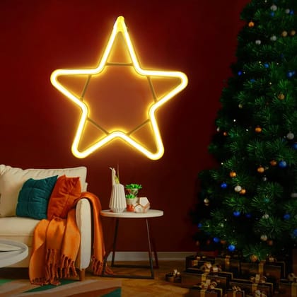 SPARKWORLD Warm White Star LED Neon Sign IP65 Waterproof, AC-Powered Indoor/Outdoor Wall Decor SPARKWORLD Warm White Star LED Neon Sign IP65 Waterproof, AC-Powered Indoor/Outdoor Wall Decor