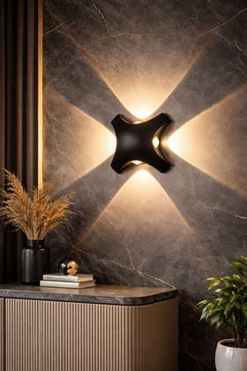 Modern 6-Way LED Wall Light | Decorative Indoor Outdoor Wall Lamp | Warm White Up Down Light | Waterproof Exterior Wall Light | SPARKWORLD