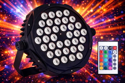 SPARKWORLD 36 LED RGB Par Light for Stage, DJ, Party & Wedding | High-Power Decorative Spotlight (Black Body) | Size: 17cm