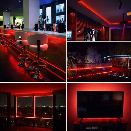 SPARKWORLD Red LED Rope Light Strip Waterproof Flexible Decorative Lighting for Indoor & Outdoor Use | Size: 5 m