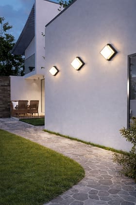 SPARKWORLD Waterproof Acrylic LED Outdoor Up and Down Square Wall Light (Warm White) With Bulb | Size: 10X11 cm | Colour: Diamond