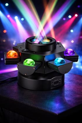 SPARKWORLD RGB 6-Arms LED DJ Disco Light | Rotating Moving Head Party Light with DMX Control | Stage Light for Club, Wedding, Events & Dance Floors | Colour: 6Arms Dj Light