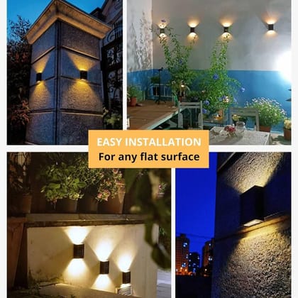 SPARKWORLD Solar LED Fence & Stair Light Wall Mounted Outdoor Lamp for Garden, Patio & Yard (Pack of 1) | Colour: 1+1Solar
