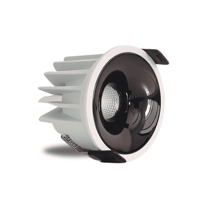 SPARKWORLD 12W LED Surface COB Spot Light Black Body with Black Reflector | Natural White Ceiling Focus Light | Pack of 1 | Colour: Warm White