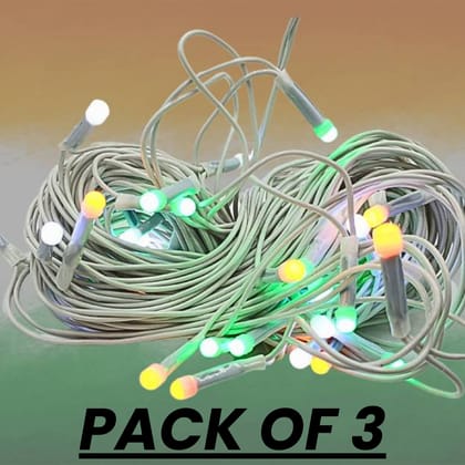 SPARKWORLD Pack of 3 Multicolor Decorative LED Ladi String Lights Ideal for Diwali, Wedding, Party & Home Decor (Each 20 Ft Approx)