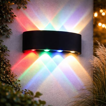 SPARKWORLD Multi-Color LED Wall Light Decorative Rainbow Glow Lamp for Bedroom, Living Room, Party & Caf Ambience | Size: 11X6 cm | Colour: Multicolor