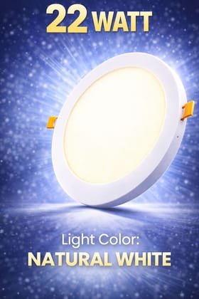 SPARKWORLD 22W Round LED Panel Light | Natural White Ceiling Light for Home & Commercial Use