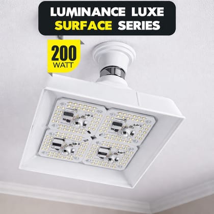 SPARKWORLD 4 Head LED Square Panel Light (2x2 Module) | Cool White | Wall/Ceiling Mount (Pack of 1) | Colour: 200 Watt