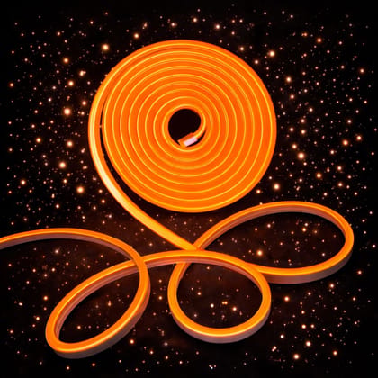 SPARKWORLD 5 Meter Neon LED Strip Light Orange | Flexible Waterproof Decorative Light for Home, Party, Car, Signage & More | Size: 4.98 m