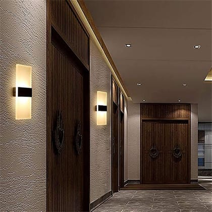 SPARKWORLD (Pack of 2) 15 Watts Rectangular LED Wall Lamp Acrylic - Warm White