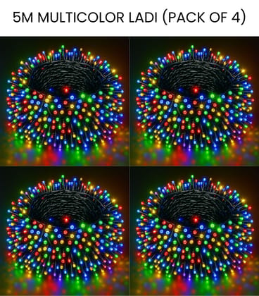 SPARKWORLD 14 LEDs 5 m Multicolor Steady Bulb Rice Lights (Pack of 4) SPARKWORLD 14 LEDs 5 m Multicolor Steady Bulb Rice Lights (Pack of 4)