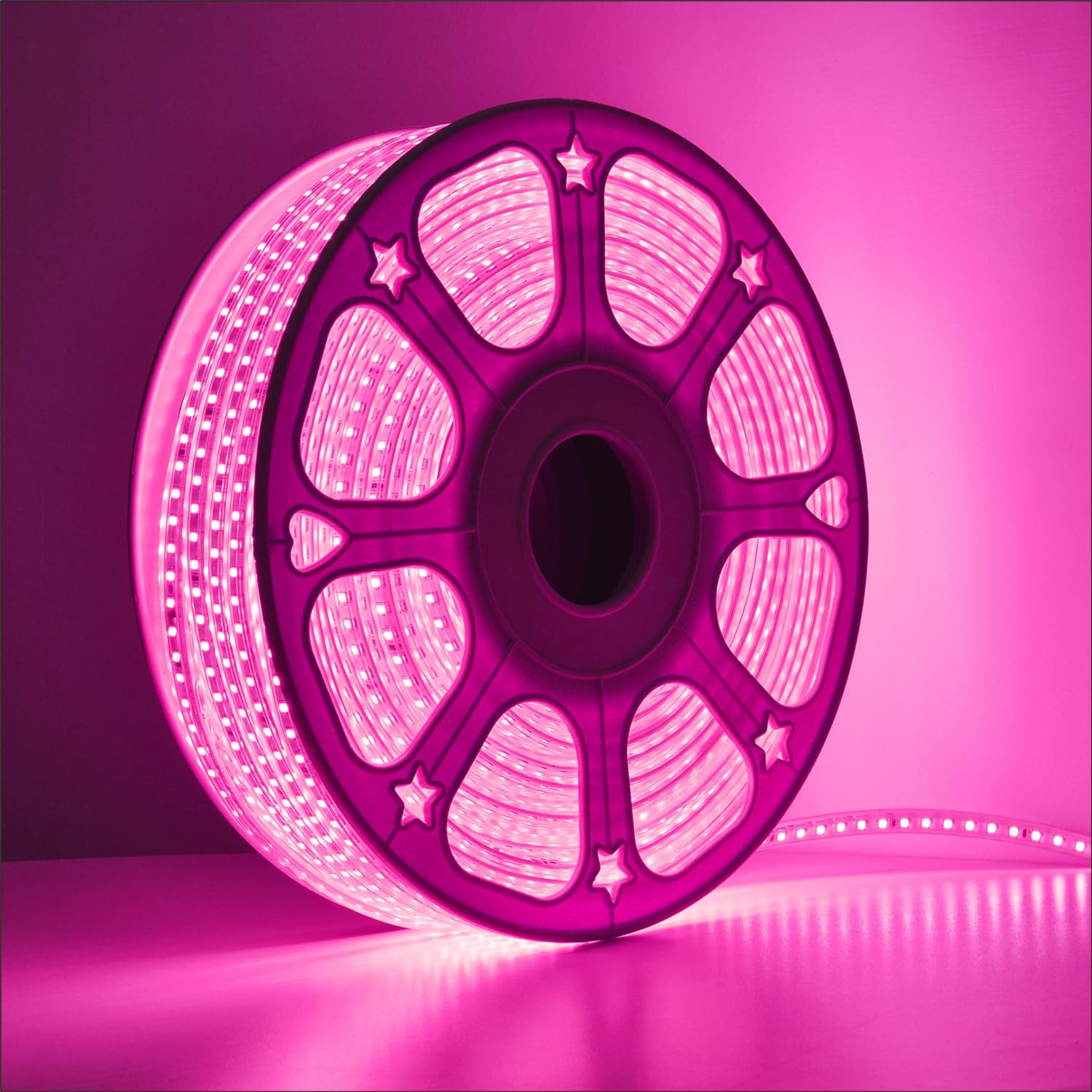SPARKWORLD Pink LED Neon Flex Strip IP65 Waterproof, AC85265 V Mains-Powered, Cuttable | Size: 50 M