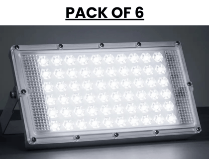 SPARKWORLD 50 Watt Flood/Outdoor Lamp | (Pack of 6) | Brick Light Flood Light Outdoor Lamp (White) | Colour: White (Pack of 6)