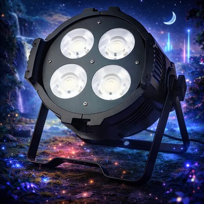SPARKWORLD 4 LED High Power Stage PAR Light | DJ Party Light for Weddings, Events & Decoration White Beam | Colour: 4 Eye Blinder