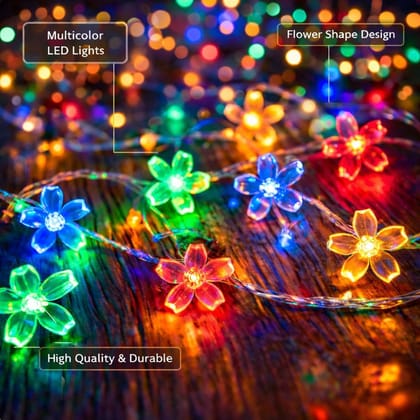 SPARKWORLD Multicolor Silicone Flower Decorative LED String Lights 2 Qty | Festive & Home Decoration Fairy Lights | Size: 3.5 m SPARKWORLD Multicolor Silicone Flower Decorative LED String Lights 2 Qty | Festive & Home Decoration Fairy Lights | Size: 3.5 m