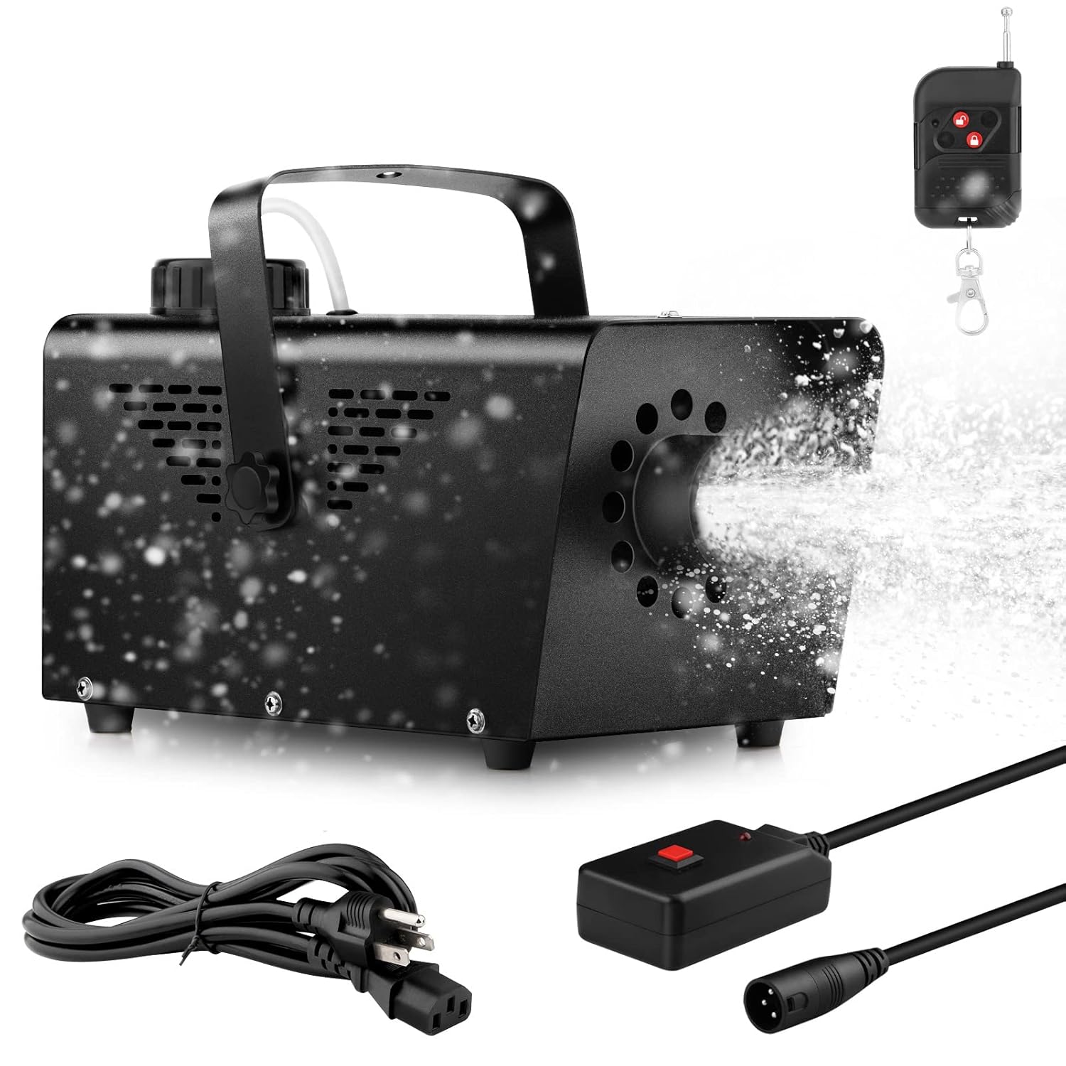 SPARKWORLD Snow Machine Snowflake Making Machine - 800W Artificial Fake Snow Machine with Wireless Remote Control for Indoor Outdoor Party Wedding Stage Backyard Holiday