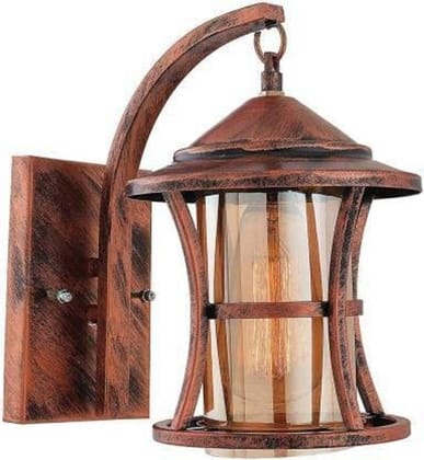 SPARKWORLD Vintage Industrial Wall Lamp with Glass Chimney Shade | Antique Copper Finish | Metal Rustic Wall Light Fixture for Home & Caf Decor | Bulb Not Included