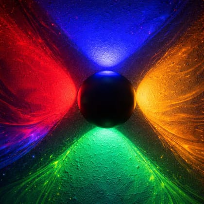 SPARKWORLD 4-Way RGB Multicolor LED Wall Light Remote & DMX Controlled, IP65 Waterproof | Size: 5X5 cm
