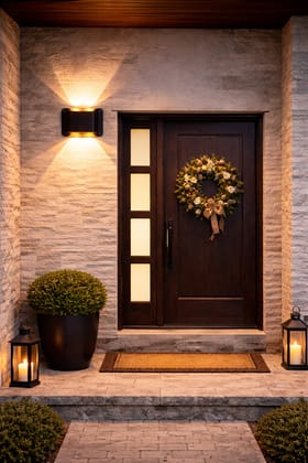 SPARKWORLD Up Down LED Wall Light | Modern Black & Gold Wall Lamp | Warm White Decorative Light for Bedroom, Living Room & Outdoor Gate