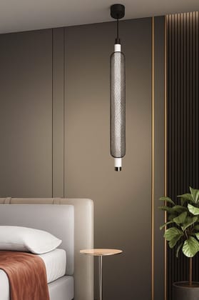 SPARKWORLD Cylindro Mesh Pendant Light Pendant Lamp Ceiling Lamp (Black) | Colour: Cylindrical Mesh