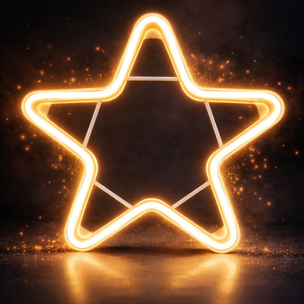 SPARKWORLD Warm White Star LED Neon Sign IP65 Waterproof, AC-Powered Indoor/Outdoor Wall Decor