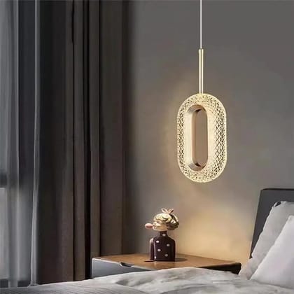 SPARKWORLD Crystal Oval Elegance Pendant Light Ceiling Light Ceiling Lamp (White)
