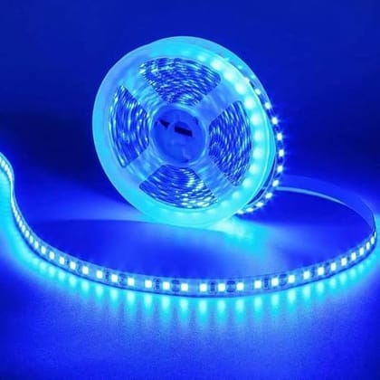 SPARKWORLD 5 Meter Blue LED Flexible Strip Light with SMPS 120 LEDs/Meter, Self-Adhesive Decorative Cove Light