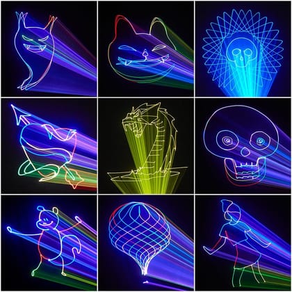 SPARKWORLD Animation Laser DJ Light Multicolor Stage Projector Light for Party, Wedding & Event Decoration | Colour: RGB Animation A003