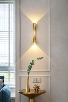 SPARKWORLD Head Up and Down Wall Lamp, Creative Small Waist Design Wall Light | Colour: Yellow