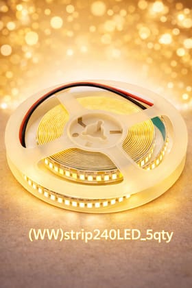 SPARKWORLD 240 LEDs 5 m Yellow Steady Strip Rice Lights (Pack of 5)