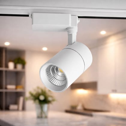 SPARKWORLD 10W LED Track Light (White Body, Cool White) | Adjustable COB Focus Light for Showroom, Home & Retail Display Modern Ceiling Spotlight