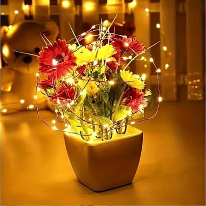 SPARKWORLD Pack of 3 Battery-Operated Yellow LED Fairy String Lights 2 m, Warm White | Colour: Yellow (Pack of 3)