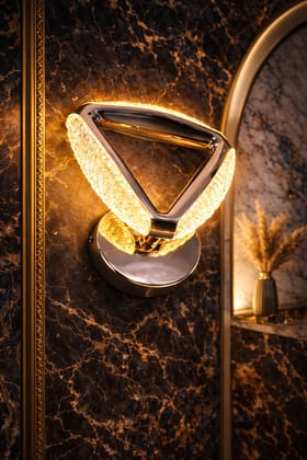 SPARKWORLD Modern Triangle LED Wall Light | Warm White Decorative Wall Lamp for Living Room, Bedroom & Hall | Colour: Triangle Crystal