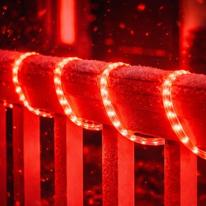 SPARKWORLD Red LED Rope Light Strip Waterproof Flexible Decorative Lighting for Indoor & Outdoor Use | Size: 50 M