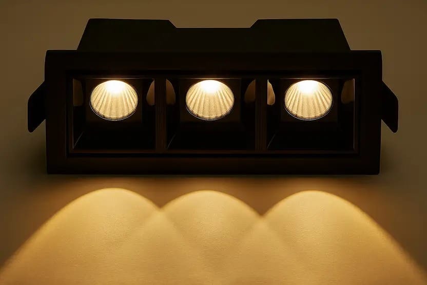 SPARKWORLD Rectangular 3x2W LED Spot Light Spot Light Ceiling Lamp (Black) | Colour: 6W