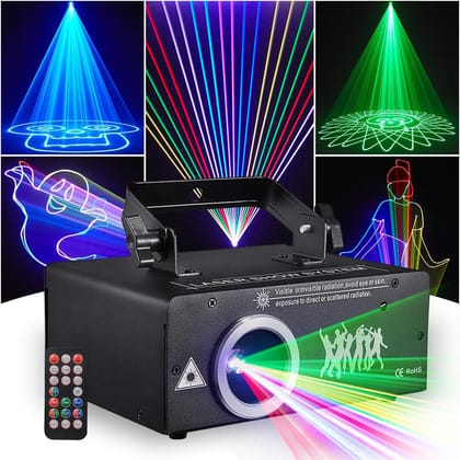 SPARKWORLD Animation Laser DJ Light Multicolor Stage Projector Light for Party, Wedding & Event Decoration | Colour: RGB Animation A003