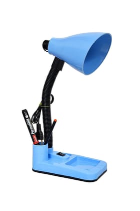 SPARKWORLD Multi-Function Gooseneck Desk Lamp with Pen Holder & Organizer Tray Blue Finish | Size: 15x 30 cm SPARKWORLD Multi-Function Gooseneck Desk Lamp with Pen Holder & Organizer Tray Blue Finish | Size: 15x 30 cm