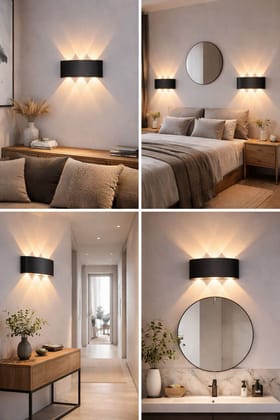 SPARKWORLD Uplight Wall Lamp With Bulb (Warm White)