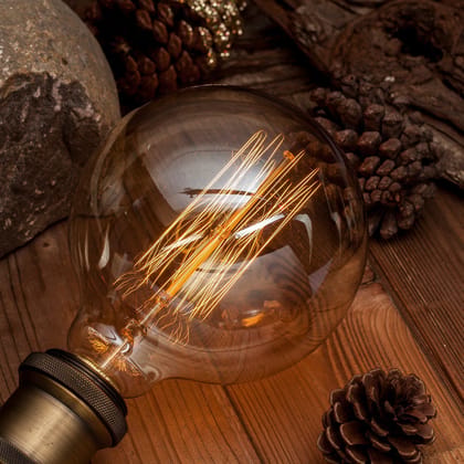 SPARKWORLD G80 LED Filament Globe Bulb (E26/E27) 40W-Equivalent Warm White Pack of 2