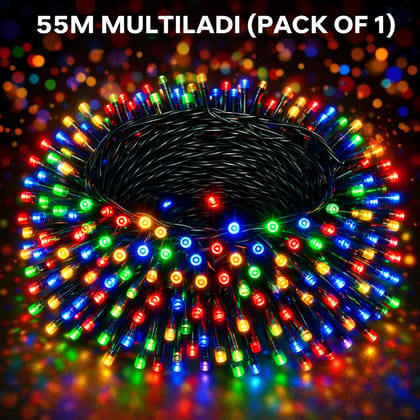 SPARKWORLD Multicolor 152 LEDs 55M Color Changing Rice Lights Decorative String Light | Pack of 1 | Size: 55 M