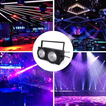 SPARKWORLD 200W LED Par COB Lights 2x100W RGB UV 6in1 LED Strobe Led Audience Blinder Light Stage Lighting DJ Disco Light | Colour: 2 Eye Blinder (Multicolor)