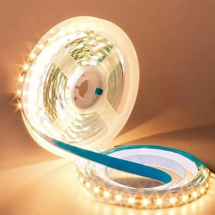 SPARKWORLD 5 Meter LED Flexible Strip Cove Light | 120 LEDs/M | Warm White | Self-Adhesive Decorative Profile Light with SMPS Pack of 1