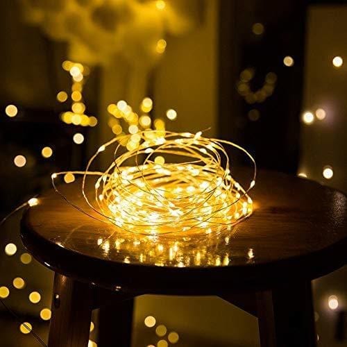 SPARKWORLD Battery Operated 3M Fairy String Lights Warm White | Pack of 3 | Decorative LED Copper Wire Lights for Home, Festivals & Events | Size: 3.05 m | Colour: Yellow