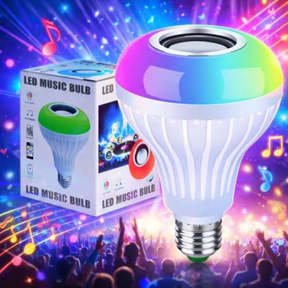 SPARKWORLD RGB Bluetooth Speaker LED Bulb Color-Changing Smart Light with Remote & App Control | Size: 7 Wt | Colour: Bluetooth Multicolor Bulb