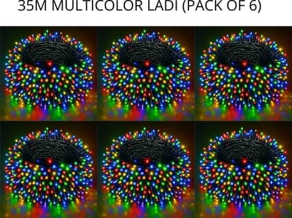 SPARKWORLD 98 LEDs 35 m Multicolor Steady Bulb Rice Lights (Pack of 6) SPARKWORLD 98 LEDs 35 m Multicolor Steady Bulb Rice Lights (Pack of 6)