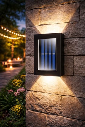 SPARKWORLD Solar LED Fence & Stair Light Wall Mounted Outdoor Lamp for Garden, Patio & Yard (Pack of 1) | Colour: 1+1Solar