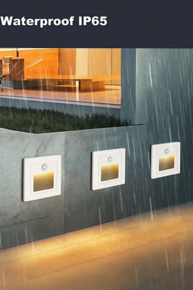 SPARKWORLD LED Recessed Step Light with Motion Sensor | Warm White Stair & Wall Light | Square In-Wall Foot Light | Colour: 5w_(WithSensor)