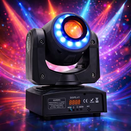 SPARKWORLD 30W Mini Moving Head RGB LED Stage Light DMX512 Sound-Activated Rotating Spotlight for DJ, Parties, Events & Stage Shows