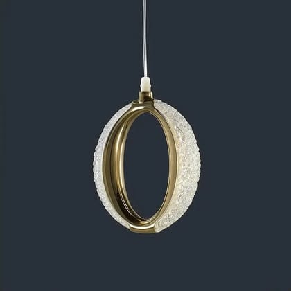 SPARKWORLD Crystal Halo Ring Pendant Light Ceiling Light Ceiling Lamp (Yellow)