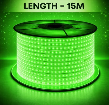 SPARKWORLD Green LED Rope Light Waterproof Decorative Strip for Outdoor & Indoor | Size: 25 M